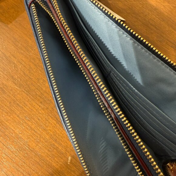 coach Double Zip Wallet In Signature Denim cz321 - Picture 6 of 7